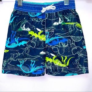 Old Navy Toddler Boys Swimming Trunks Size 12-18 Months Dinosaur Print